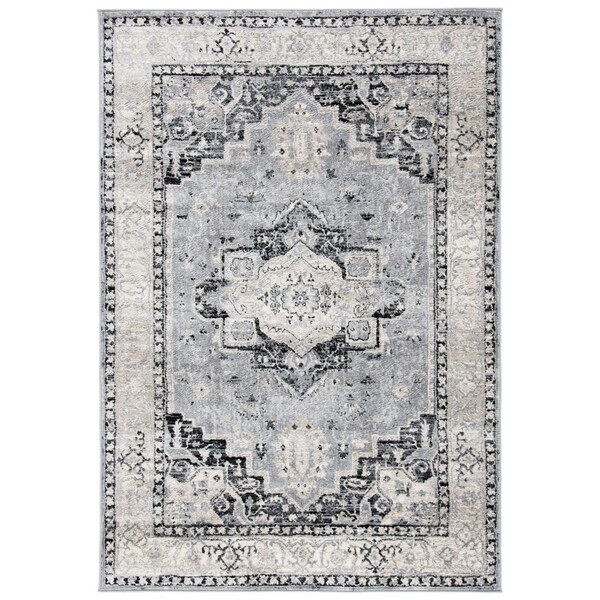 Safavieh 3 x 5 ft. Brentwood Transitional Power Loomed Rectangle Rug Silver & Black BNT851K-3 - main
